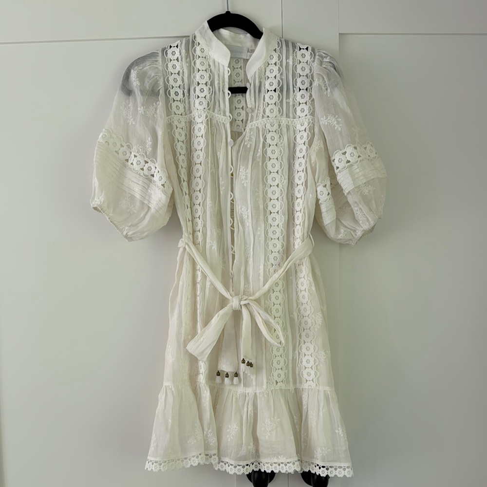 Zimmermann Cream Lace Mini Dress